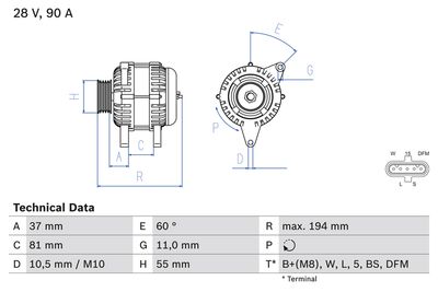 Alternator BOSCH 0 986 045 430