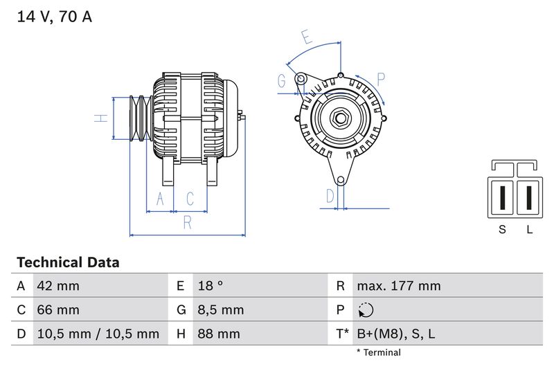 BOSCH 0 986 045 541 Alternator