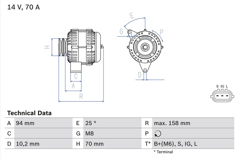 BOSCH 0 986 045 891 Alternator