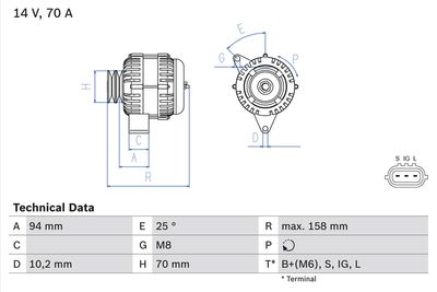 Alternator BOSCH 0 986 045 891