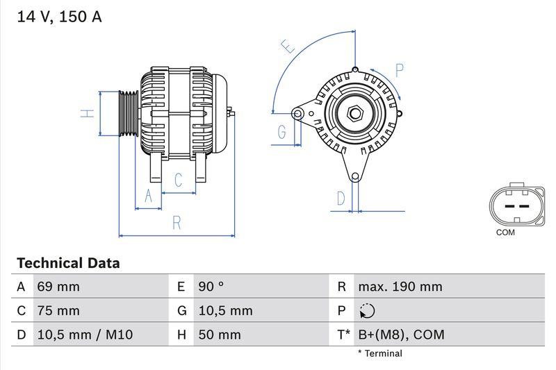 BOSCH 0 986 046 220 Alternator