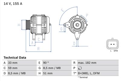 Alternator BOSCH 0 986 046 250