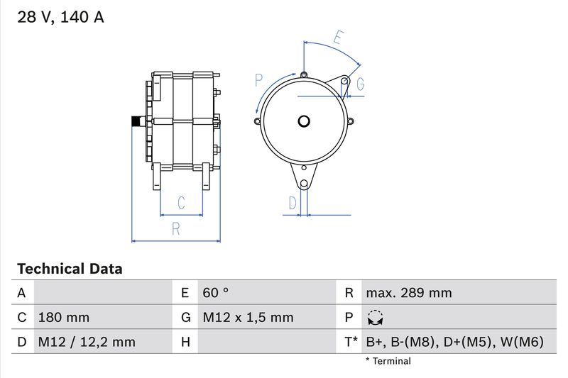 BOSCH 0 986 046 550 Alternator