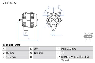 Alternator BOSCH 0 986 046 560