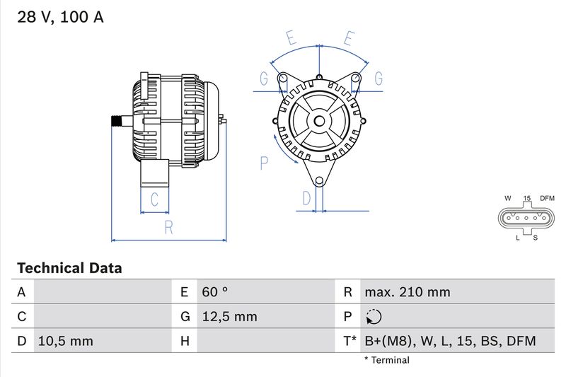 BOSCH 0 986 046 570 Alternator