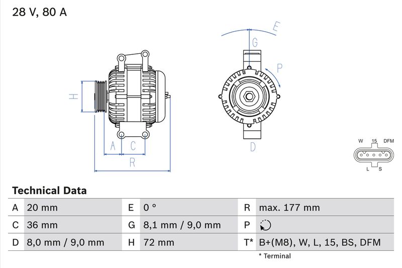 BOSCH 0 986 046 580 Alternator