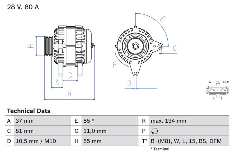 BOSCH 0 986 047 410 Alternator
