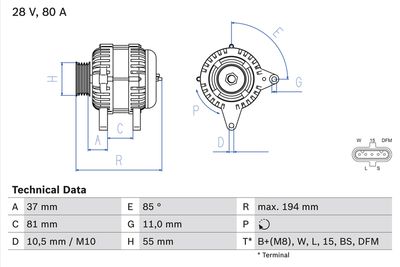 Alternator BOSCH 0 986 047 410