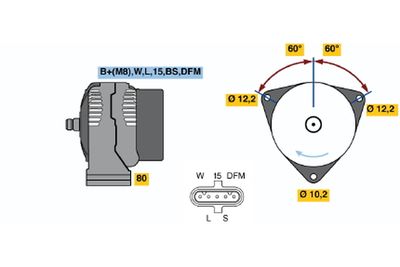 Alternator BOSCH 0 986 047 430