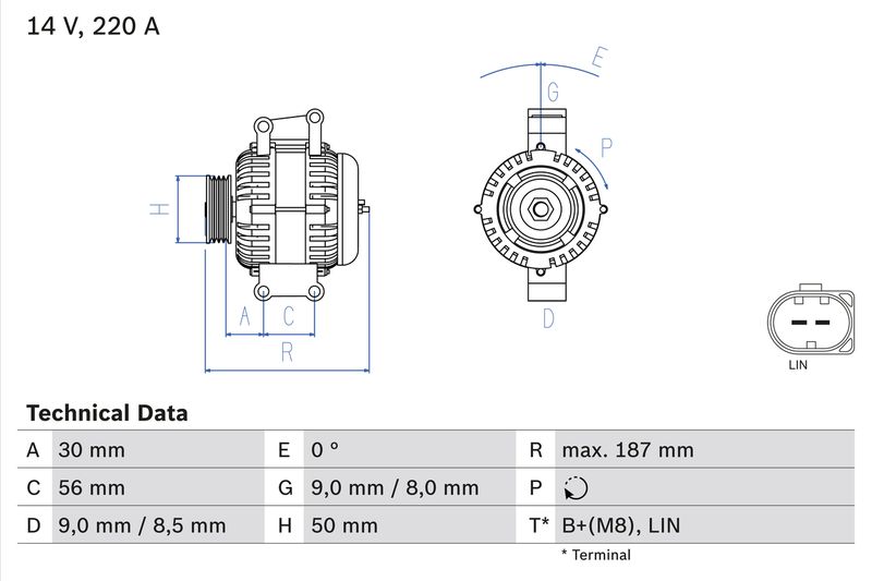 BOSCH 0 986 047 800 Alternator