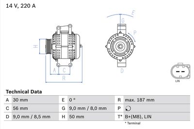 Alternator BOSCH 0 986 047 800