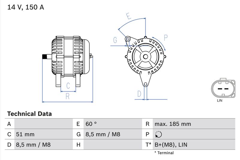 BOSCH 0 986 048 380 Alternator