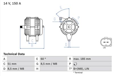 Alternator BOSCH 0 986 048 380