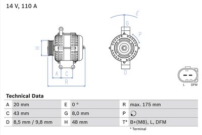 Alternator BOSCH 0 986 048 750