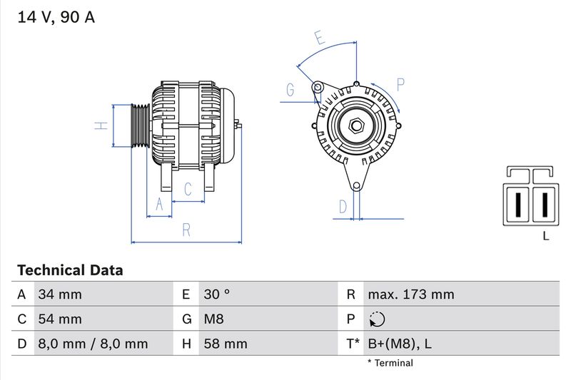 BOSCH 0 986 049 191 Alternator