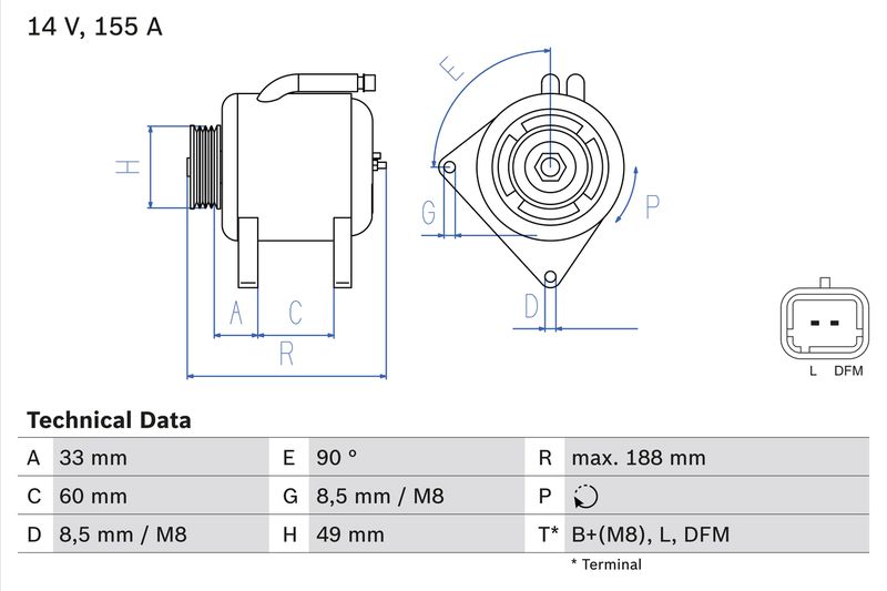 BOSCH 0 986 049 450 Alternator