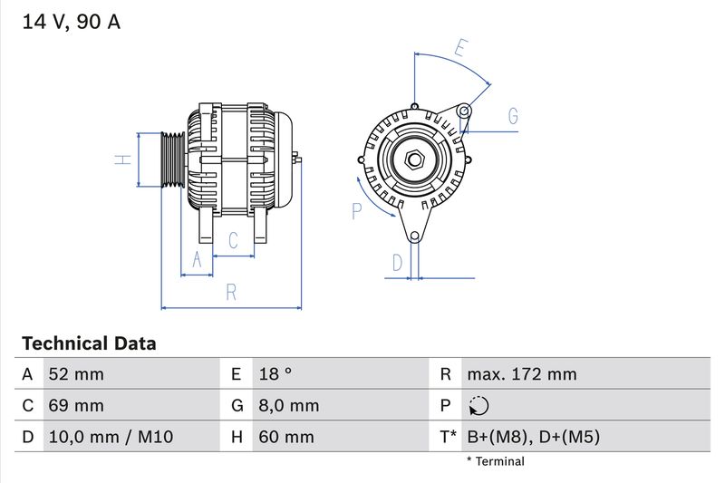 BOSCH 0 986 080 030 Alternator