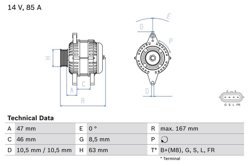 BOSCH 0 986 080 480 Alternator
