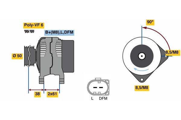 BOSCH 0 986 080 970 Alternator