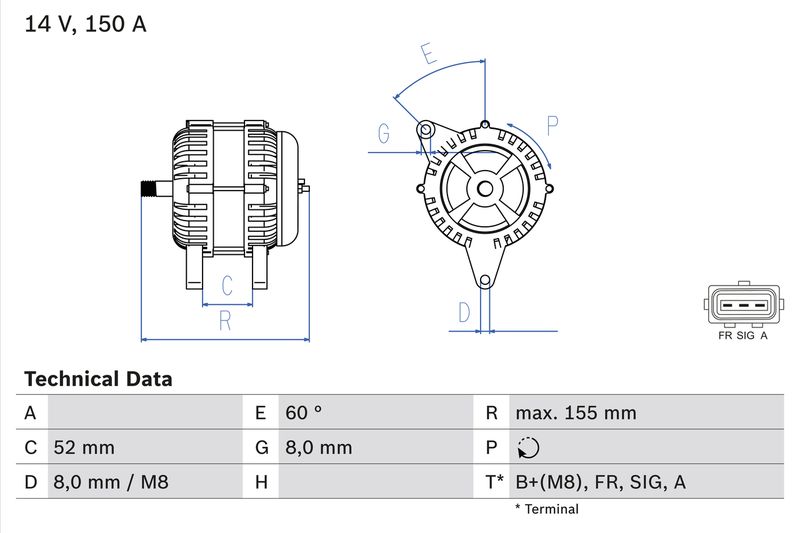 BOSCH 0 986 081 140 Alternator