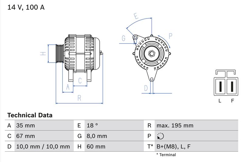 BOSCH 0 986 081 150 Alternator