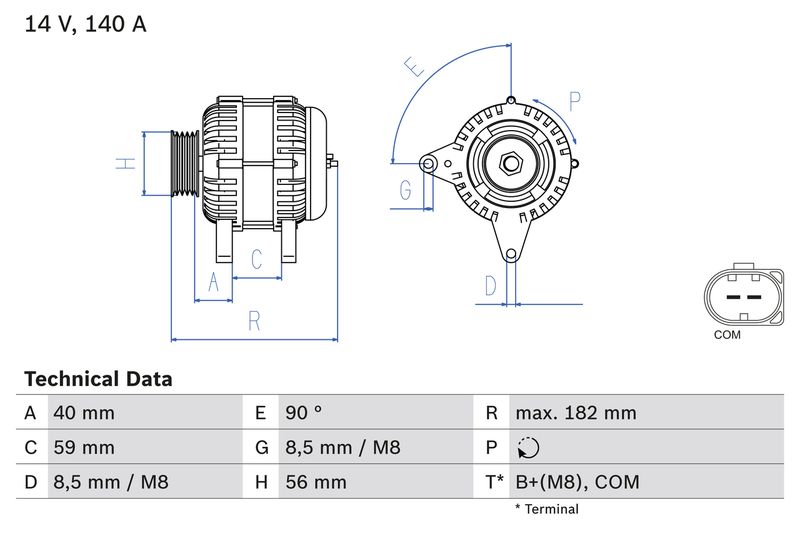 BOSCH 0 986 081 180 Alternator