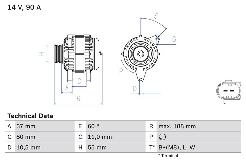 BOSCH 0 986 081 360 Alternator