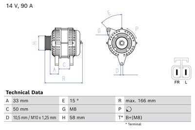 Alternator BOSCH 0 986 082 210
