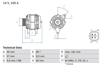 Alternator BOSCH 0 986 082 410