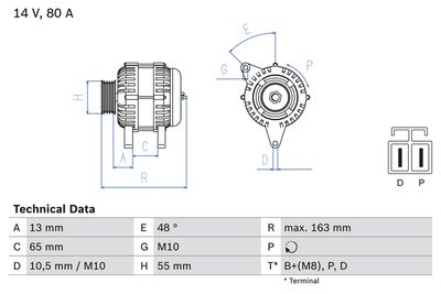 Alternator BOSCH 0 986 082 710
