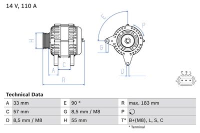 Alternator BOSCH 0 986 082 730