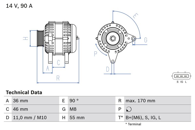 BOSCH 0 986 082 770 Alternator