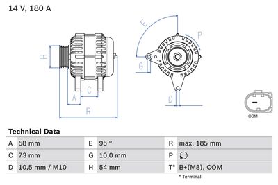 Alternator BOSCH 0 986 082 850