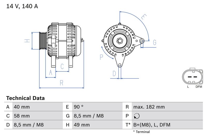 BOSCH 0 986 083 050 Alternator
