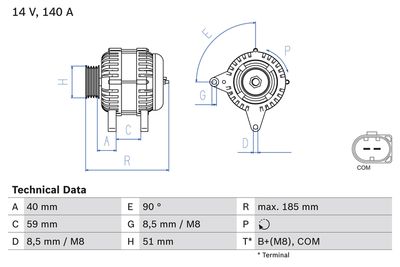 Alternator BOSCH 0 986 083 160