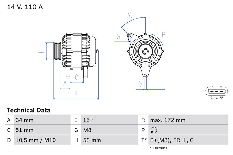 BOSCH 0 986 083 520 Alternator