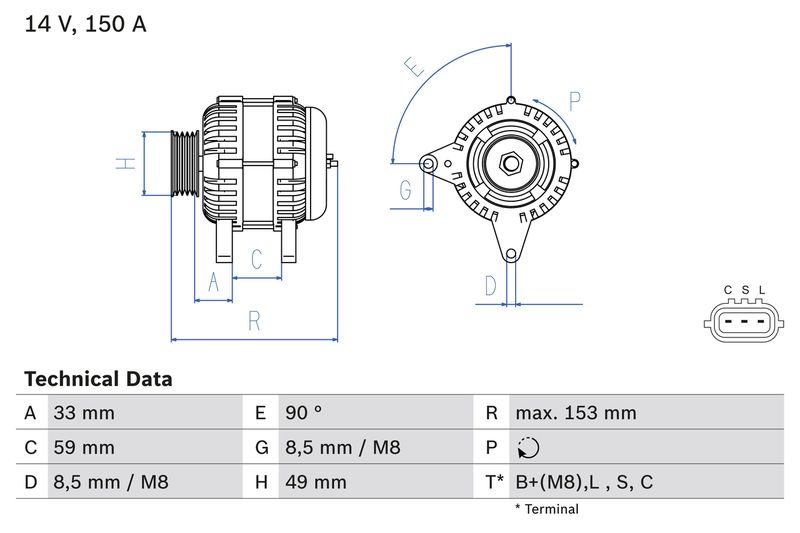 BOSCH 0 986 083 540 Alternator