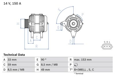 Alternator BOSCH 0 986 083 540