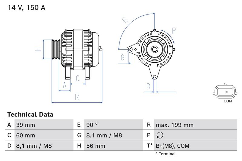 BOSCH 0 986 084 070 Alternator
