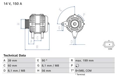 Alternator BOSCH 0 986 084 070
