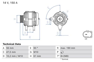 Alternator BOSCH 0 986 086 020