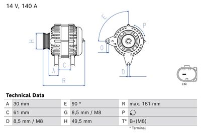 Alternator BOSCH 0 986 086 220