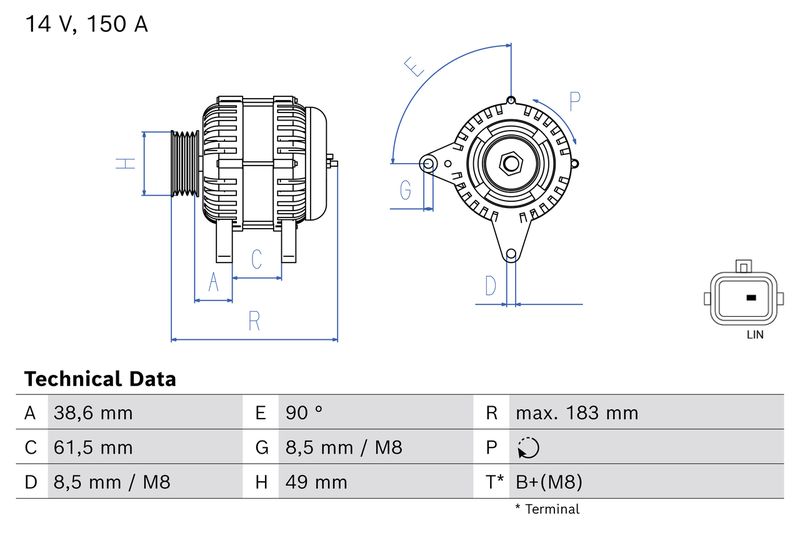 BOSCH 0 986 086 300 Alternator