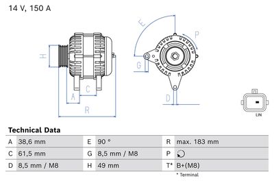 Alternator BOSCH 0 986 086 300