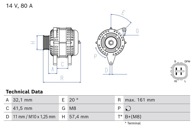 BOSCH 0 986 086 490 Alternator