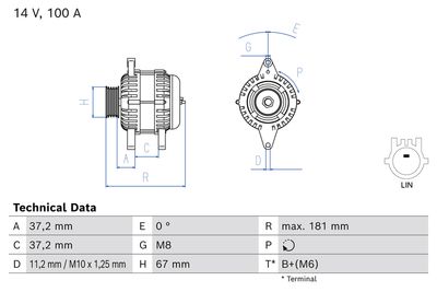 Alternator BOSCH 0 986 086 510