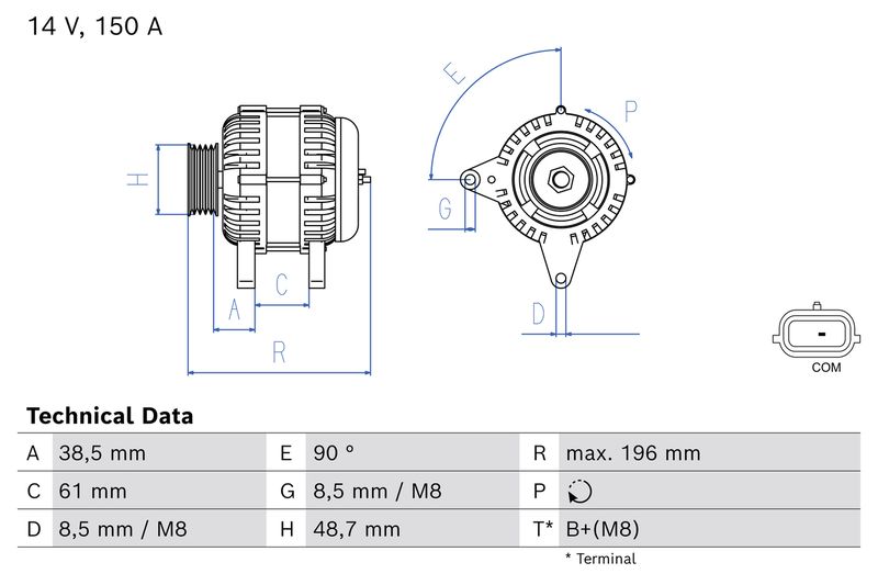 BOSCH 0 986 086 600 Alternator