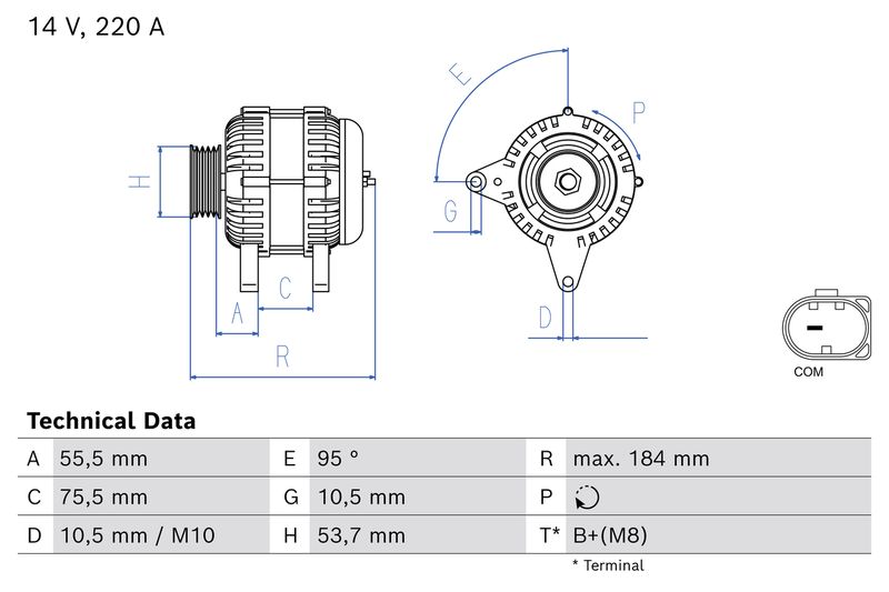 BOSCH 0 986 086 670 Alternator