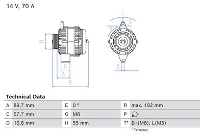 Alternator BOSCH 0 986 086 690