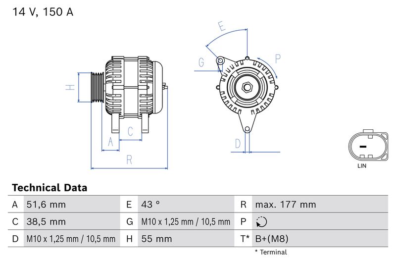 BOSCH 0 986 086 830 Alternator